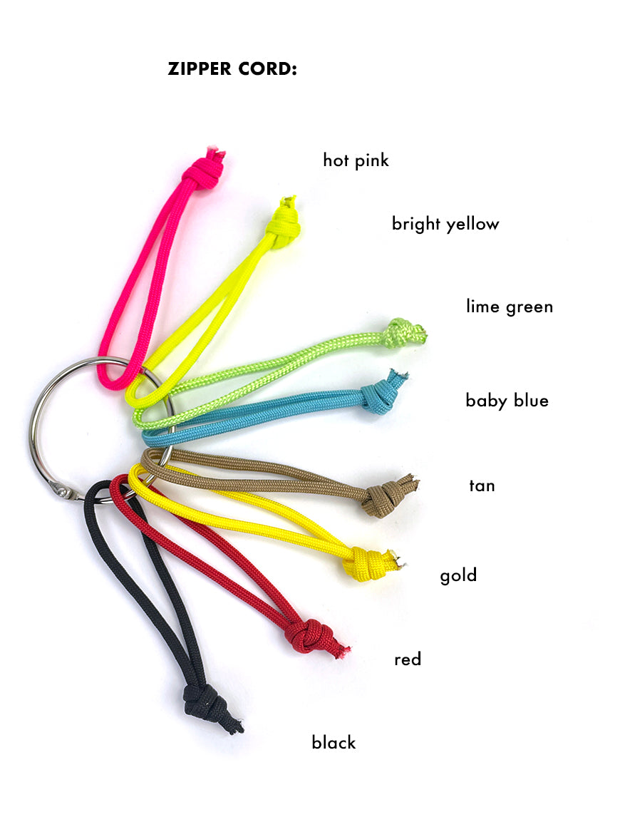 A ring of different color replacement cords for zipper pulls  - North St. Bags