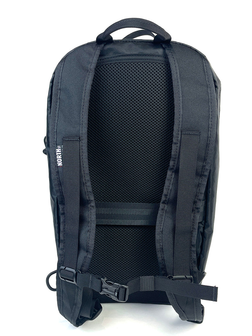 Back view of Vancouver Daypack showing padding and backpack straps. - North St. Bags all-groups