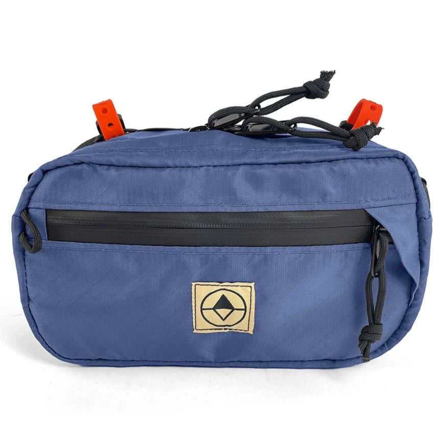 Front view of Handlebar Pack in EPX Blue - North St Bags