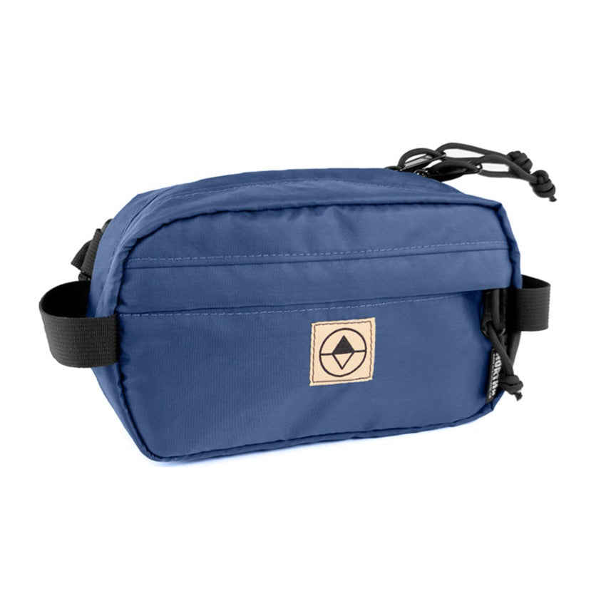 Front view of Pioneer 9 Handlebar Pack in ocean blue - North St. Bags