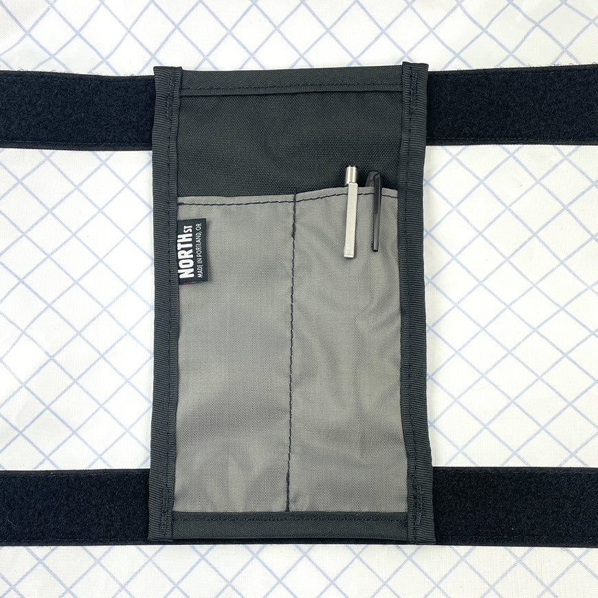 5in Sleeve Pocket installed in liner with pens.  - North St Bags