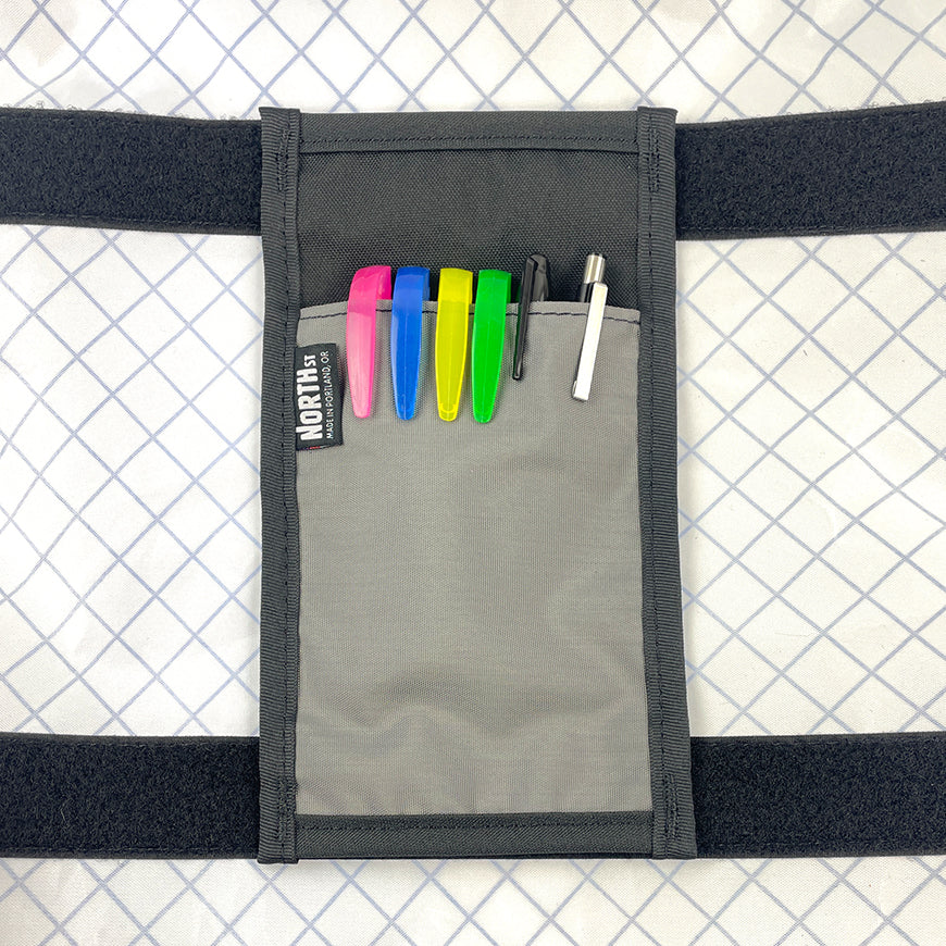 5in Sleeve Pocket installed with markers and items.  - North St Bags