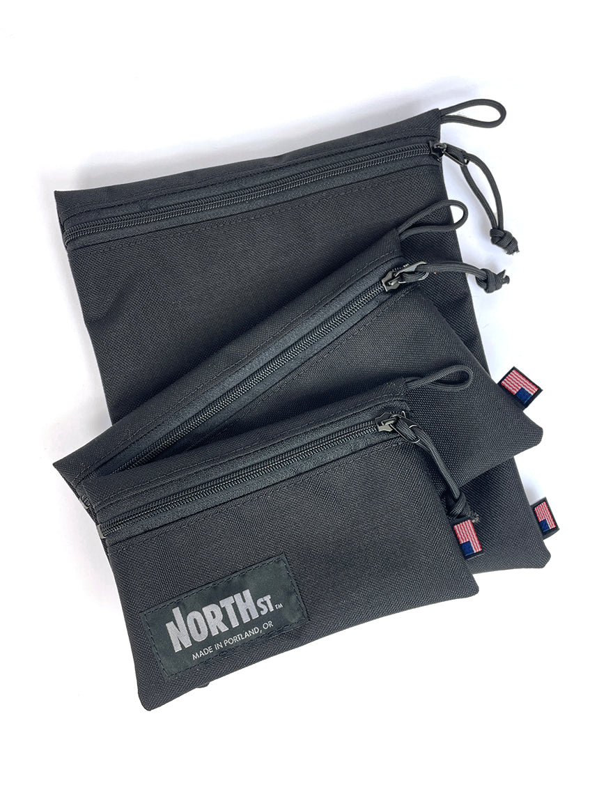 Pittock Travel Pouches in Black - North St Bags